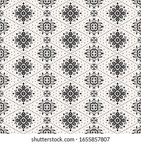 Patrón transparente. Borde con copos de nieve. Lugar de apertura. Antecedentes de Navidad de Año Nuevo. Impresión shibori de tinte vectorial con rayas y chevron. Tinta texturada de fondo japonesa. Moda bohemia. 