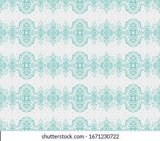 Patrón transparente. Borde con copos de nieve. Lugar de apertura. Antecedentes de Navidad de Año Nuevo. Impresión shibori de tinte vectorial con rayas y chevron. Tinta texturada de fondo japonesa. Moda bohemia. 