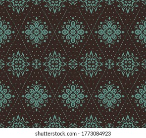Patrón ininterrumpido de Ikat. Borde con copos de nieve. Lugar de apertura. Antecedentes de Navidad de Año Nuevo. Huella shibori de tinte vectorial con rayas y chevron. La tinta textura el fondo japonés. Moda bohemia. 
