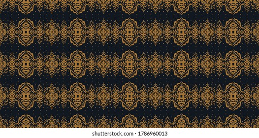 Patrón ininterrumpido de Ikat. Borde con copos de nieve. Lugar de apertura. Antecedentes de Navidad de Año Nuevo. Huella shibori de tinte vectorial con rayas y chevron. La tinta textura el fondo japonés. Moda bohemia. 