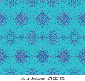 Patrón ininterrumpido de Ikat. Borde con copos de nieve. Lugar de apertura. Antecedentes de Navidad de Año Nuevo. Huella shibori de tinte vectorial con rayas y chevron. La tinta textura el fondo japonés. Moda bohemia. 