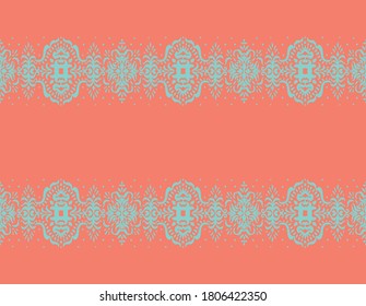 Patrón ininterrumpido de Ikat. Borde con copos de nieve. Lugar de apertura. Antecedentes de Navidad de Año Nuevo. Huella shibori de tinte vectorial con rayas y chevron. La tinta textura el fondo japonés. Moda bohemia. 