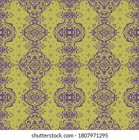 Ikat seamless pattern. Border with snowflakes. Openwork lace. New year Christmas background. Vector tie dye shibori print with stripes and chevron. Ink textured japanese background. Bohemian fashion. 