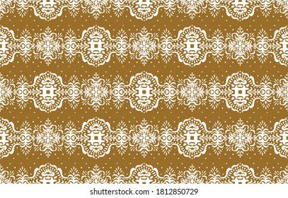 Patrón ininterrumpido de Ikat. Borde con copos de nieve. Lugar de apertura. Antecedentes de Navidad de Año Nuevo. Huella shibori de tinte vectorial con rayas y chevron. La tinta textura el fondo japonés. Moda bohemia. 