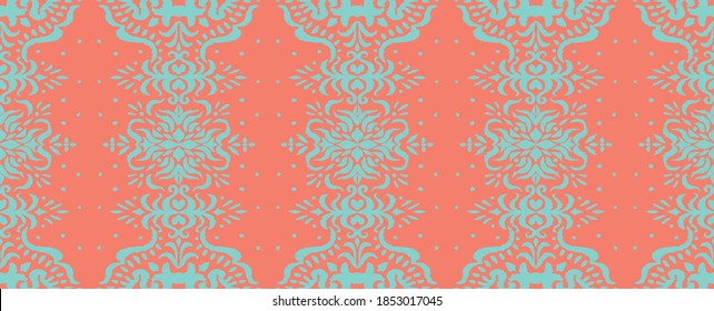 Ikat seamless pattern. Border with snowflakes. Openwork lace. New year Christmas background. Vector tie dye shibori print with stripes and chevron. Ink textured japanese background. Bohemian fashion. 