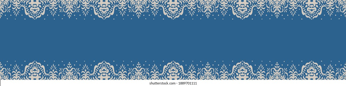 Patrón ininterrumpido de Ikat. Borde con copos de nieve. Lugar de apertura. Antecedentes de Navidad de Año Nuevo. Huella shibori de tinte vectorial con rayas y chevron. La tinta textura el fondo japonés. Moda bohemia. 