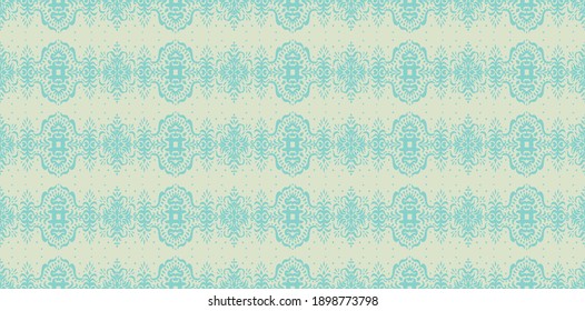 Patrón ininterrumpido de Ikat. Borde con copos de nieve. Lugar de apertura. Antecedentes de Navidad de Año Nuevo. Huella shibori de tinte vectorial con rayas y chevron. La tinta textura el fondo japonés. Moda bohemia. 