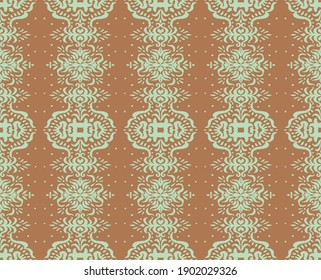 Ikat seamless pattern. Border with snowflakes. Openwork lace. New year Christmas background. Vector tie dye shibori print with stripes and chevron. Ink textured japanese background. Bohemian fashion. 