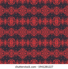Patrón ininterrumpido de Ikat. Borde con copos de nieve. Lugar de apertura. Antecedentes de Navidad de Año Nuevo. Huella shibori de tinte vectorial con rayas y chevron. La tinta textura el fondo japonés. Moda bohemia. 