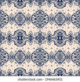 Ikat seamless pattern. Border with snowflakes. Openwork lace. New year Christmas background. Vector tie dye shibori print with stripes and chevron. Ink textured japanese background. Bohemian fashion. 