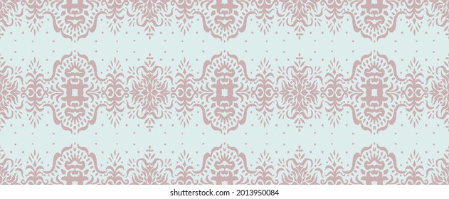 Ikat nahtloses Muster. Grenze mit Schneeflocken. Arbeitstisch. Neues Jahr Weihnachten Hintergrund. Vektorbinde Farbe Shibori Druck mit Streifen und Chevron. Tintenfisch strukturierter japanischer Hintergrund. Böhmische Mode. 