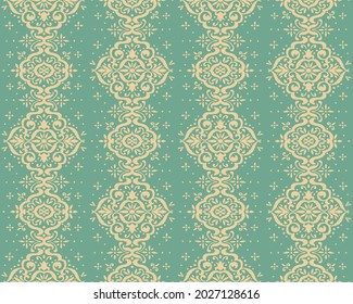 Patrón ininterrumpido de Ikat. Borde con copos de nieve. Lugar de apertura. Antecedentes de Navidad de Año Nuevo. Huella shibori de tinte vectorial con rayas y chevron. La tinta textura el fondo japonés. Moda bohemia. 