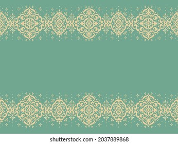 Patrón ininterrumpido de Ikat. Borde con copos de nieve. Lugar de apertura. Antecedentes de Navidad de Año Nuevo. Huella shibori de tinte vectorial con rayas y chevron. La tinta textura el fondo japonés. Moda bohemia. 