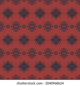 Ikat seamless pattern. Border with snowflakes. Openwork lace. New year Christmas background. Vector tie dye shibori print with stripes and chevron. Ink textured japanese background. Bohemian fashion. 