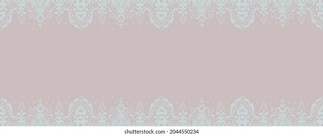 Ikat seamless pattern. Border with snowflakes. Openwork lace. New year Christmas background. Vector tie dye shibori print with stripes and chevron. Ink textured japanese background. Bohemian fashion. 