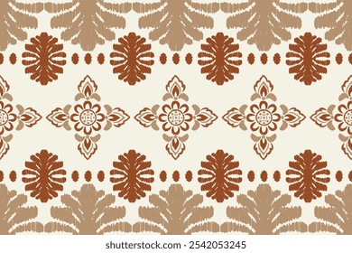 Ikat padrão sem emenda. Borda com flocos de neve. Laço de trabalho aberto. Impressão shibori de tintura de gravata vetorial com listras e divisas. Fundo japonês texturizado de tinta. Moda boêmia. Design para textura, tecido