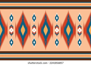 ikat seamless pattern. Can be used in fabric design for fabric, clothes, decorative paper, wrapping, embroidery, illustration, vector