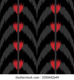Ikat seamless pattern  as cloth, curtain, textile design, wallpaper, surface texture background.