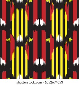 Ikat seamless pattern  as cloth, curtain, textile design, wallpaper, surface texture background.