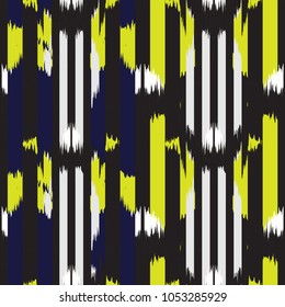 Ikat seamless pattern  as cloth, curtain, textile design, wallpaper, surface texture background.