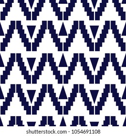 Ikat seamless pattern  as cloth, curtain, textile design, wallpaper, surface texture background.