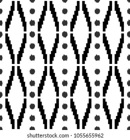 Ikat seamless pattern  as cloth, curtain, textile design, wallpaper, surface texture background.
