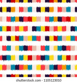 Ikat seamless pattern  as cloth, curtain, textile design, wallpaper, surface texture background.
