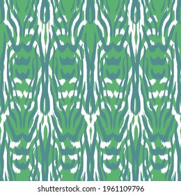 Ikat seamless pattern as cloth, curtain, textile design, wallpaper, surface texture background.Vector EPS10