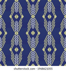 Ikat seamless pattern as cloth, curtain, textile design, wallpaper, surface texture background. Vector EPS10