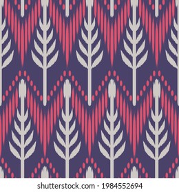 Ikat patrón sin fisuras como tela, cortina, diseño textil, papel pintado, fondo de textura superficial. EPS10 vectores