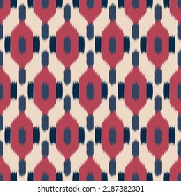 Ikat seamless pattern as cloth, curtain, textile design, wallpaper, surface texture background. vector eps10