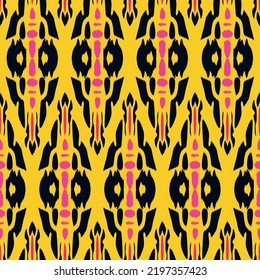 Ikat patrón sin fisuras como tela, cortina, diseño textil, papel pintado, fondo de textura superficial. eps10 vectoriales