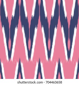 Ikat seamless pattern  as cloth, curtain, textile design, bed linen, wallpaper, surface texture background.