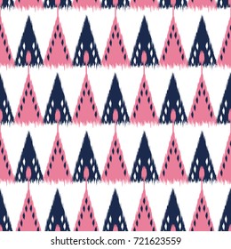 Ikat seamless pattern  as cloth, curtain, textile design, wallpaper, surface texture background.