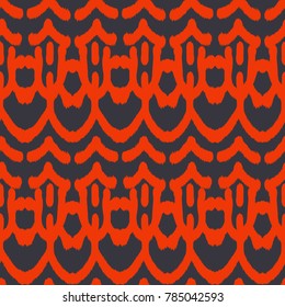 Ikat seamless pattern  as cloth, curtain, textile design, wallpaper, surface texture background.