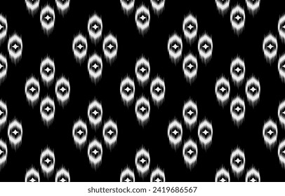 Ikat nahtloses Musterkonzept. Ethnische indische Stämme ikat Muster Halskette Stickerei Stil. Geometrischer Aztekteppich-Ornament Chevron Textil-Dekoration.