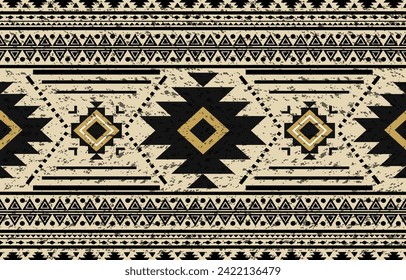 Ikat seamless pattern concept. Figure tribal embroidery. Native, Aztec style. Seamless pattern in folk embroidery. Design for ikat, blanket, fabric, clothing, carpet, textile, ethnic, batik and other.