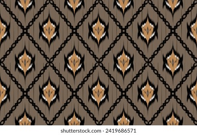 Ikat concepto de patrón impecable. Patrón sin foco en el estilo tribal, folclórico y mexicano. Diseño étnico, alfombra, estilo ikat, ropa, batik, tela, bordado.