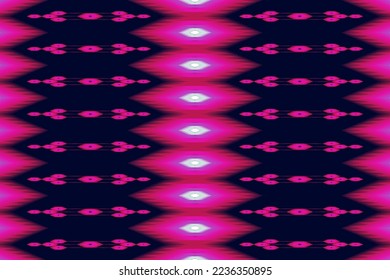 ikat seamless pattern. ikat dark blue background. Design for fabric, clothes, decorative paper, wrapping, embroidery, illustration, vector