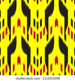 Ikat Seamless Pattern Design. Ethnic fabric. Bohemian fashion.