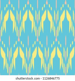 Ikat Seamless Pattern Design. Ethnic fabric. Bohemian fashion.