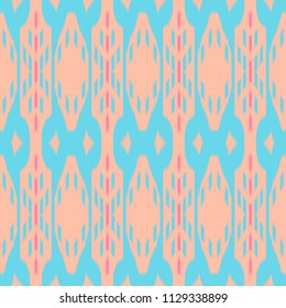Ikat Seamless Pattern Design. Ethnic fabric. Bohemian fashion.