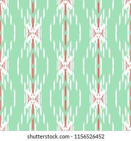 Ikat Seamless Pattern Design. Ethnic fabric. Bohemian fashion.