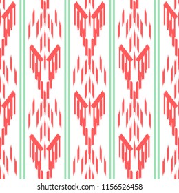 Ikat Seamless Pattern Design. Ethnic fabric. Bohemian fashion.