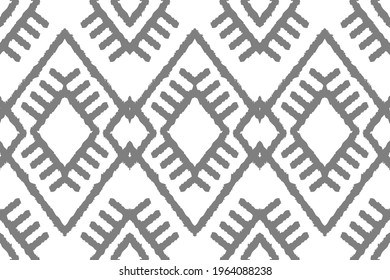 Ikat diseño de patrones sin fisuras. Papel de pared de chevron de tela de origen indio. Alfombra africana nativa Mandala ornament textura vectorial ilustraciones de fondo.