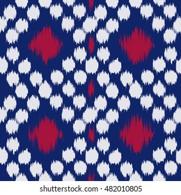 Ikat Seamless Pattern Design for Fabric.