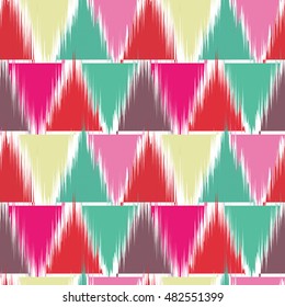 Ikat Seamless Pattern Design for Fabric.