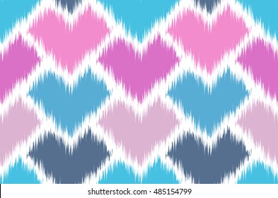 Ikat Seamless Pattern Design for Fabric.