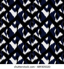 Ikat Seamless Pattern Design for Fabric.