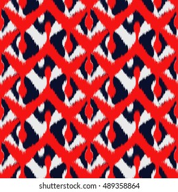 Ikat Seamless Pattern Design for Fabric.
